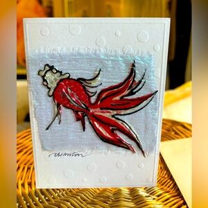 🐠Hand painted Koi fish on fabric.